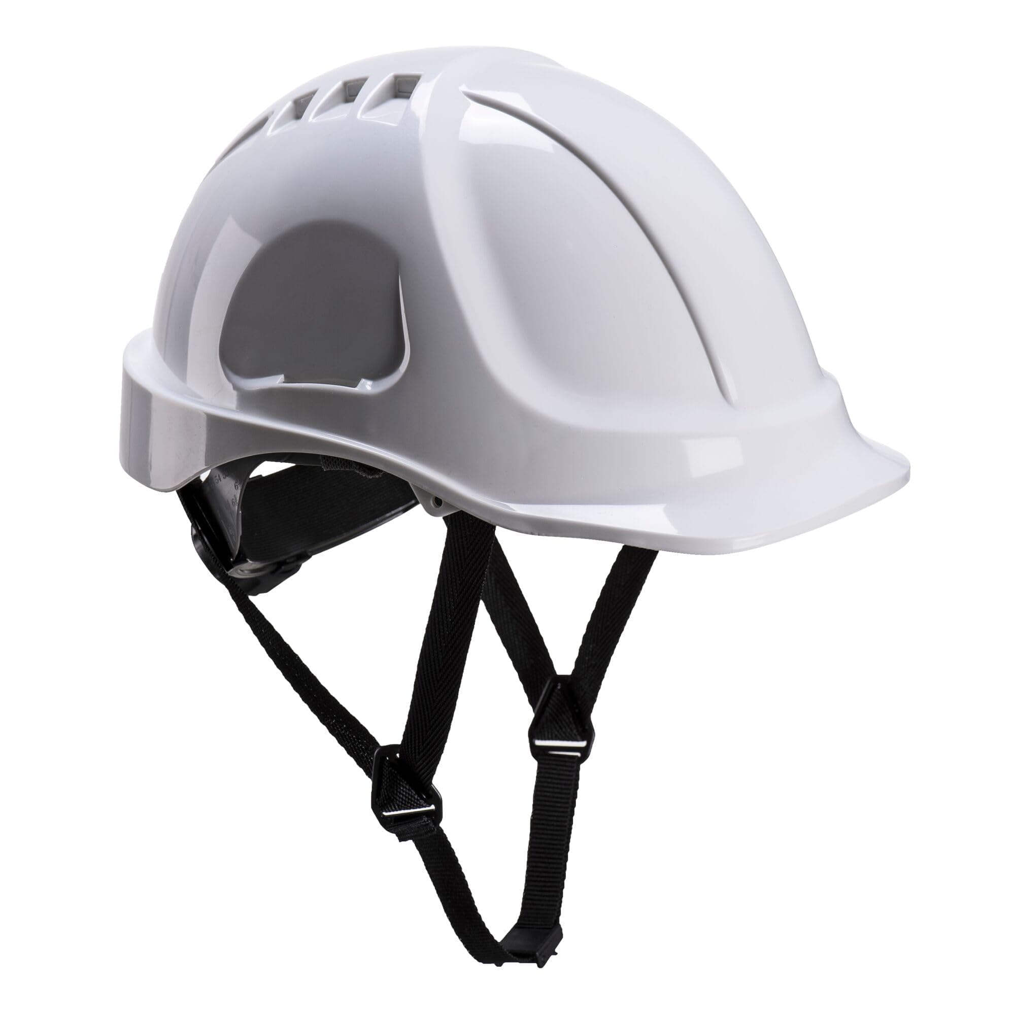PS54 Endurance Plus Safety Hard Hat Unvented Helmet ABS Shell Electrical Insulation 6-Point Suspension Adjustable Fit Chin Strap Lateral Deformation CE Certified, White