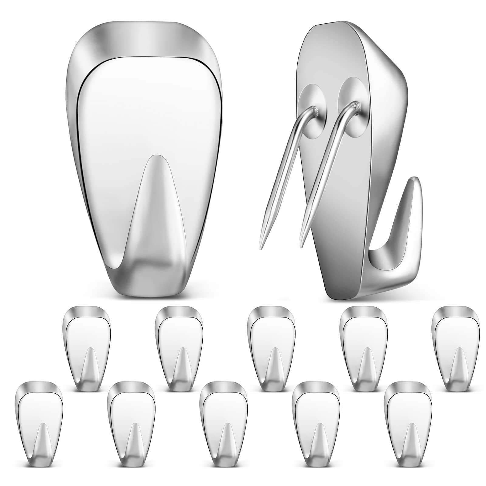 LEIFIDE Cubicle Hooks Fabric Panel Wall Hooks Cubicle Clips Picture Hangers for 40 Lbs Office Home Kitchen Room Board Hanging Supplies(Silver,10 Pieces)