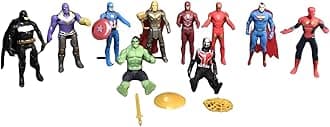 KITTER Set of 10 Superhero Action Figures | Toys for Kids | Super Heroes for Boys