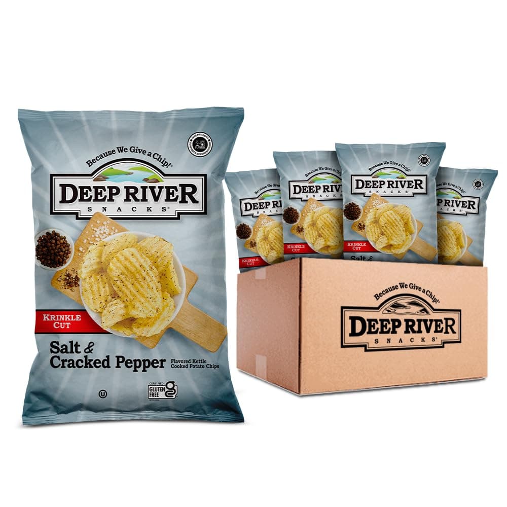 Deep River Snacks Salt & Cracked Pepper Kettle Cooked Potato Chips, 2 Ounce (Pack of 24)