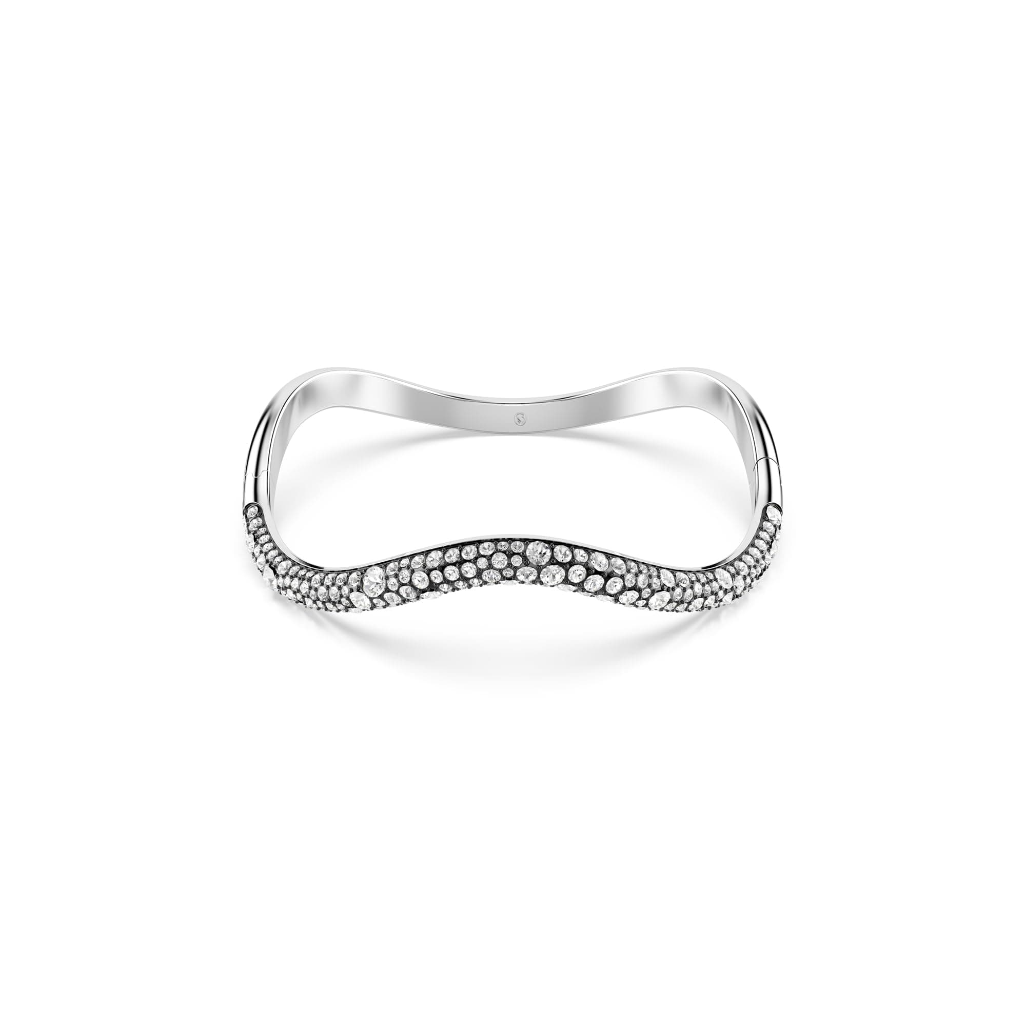 Sublima Collection Bangle, Round cut, White, Rhodium plated