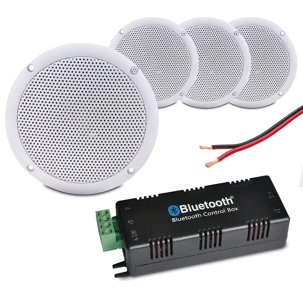 Bluetooth Ceiling Speakers Water Resistant 4 Speaker Home Stereo Kit 320 Watts