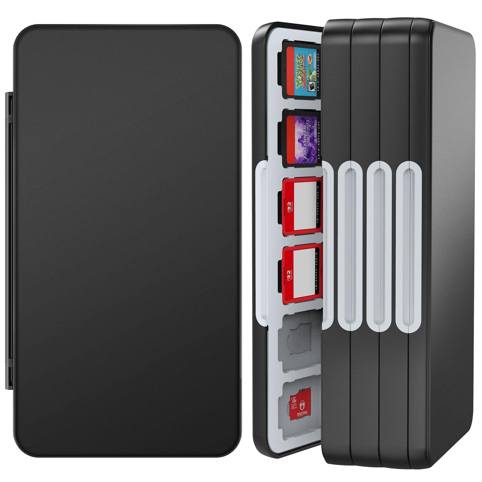 HEIYING Game Card Case Holder Compatible with Nintendo Switch 2 / OLED / Lite ,Portable Memory Card Storage Case with 96 Games Cards Slots and 24 Micro SD Cards Slots