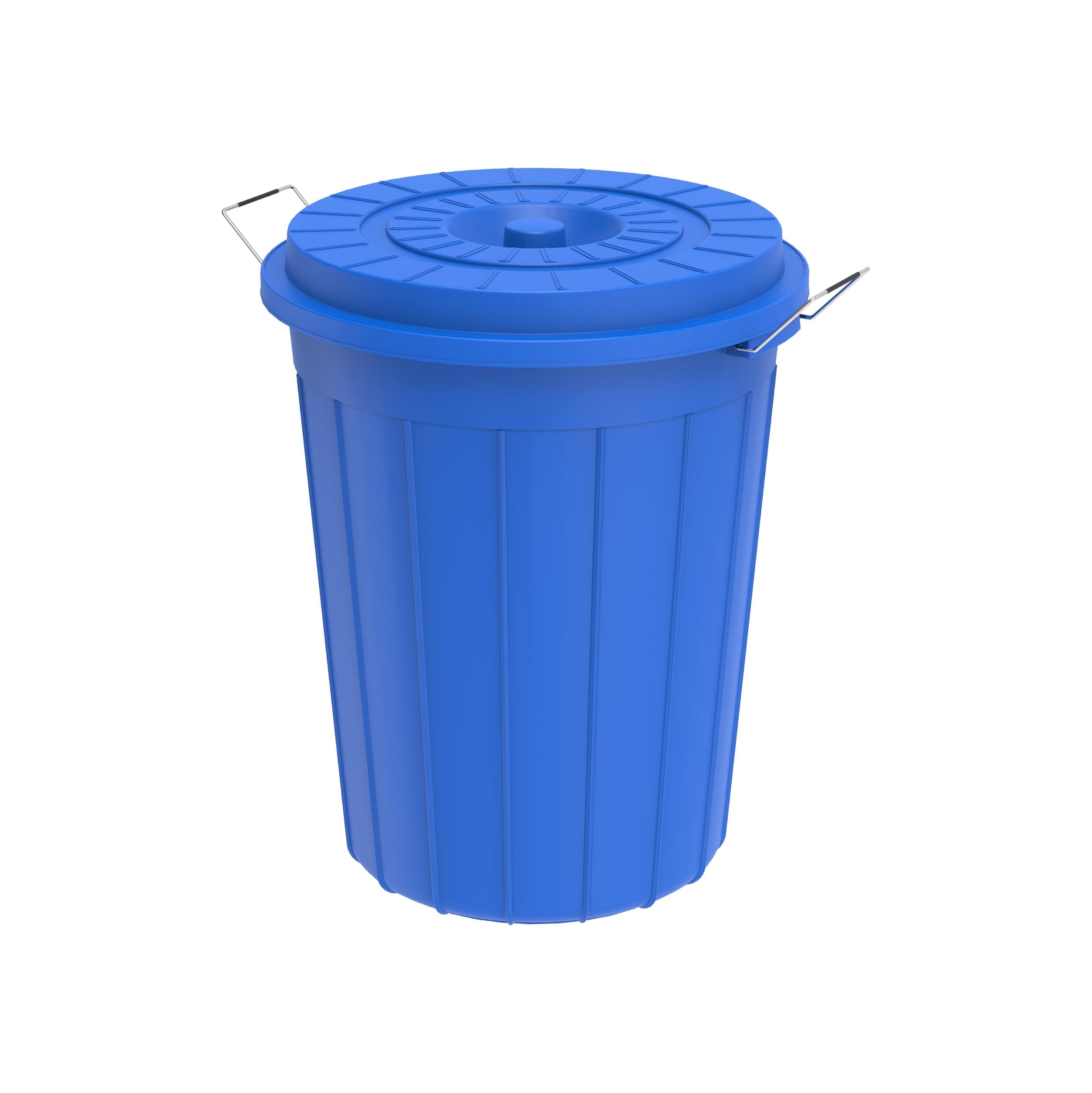 Cosmoplast 70L Round Plastic Drum with Lid, Blue