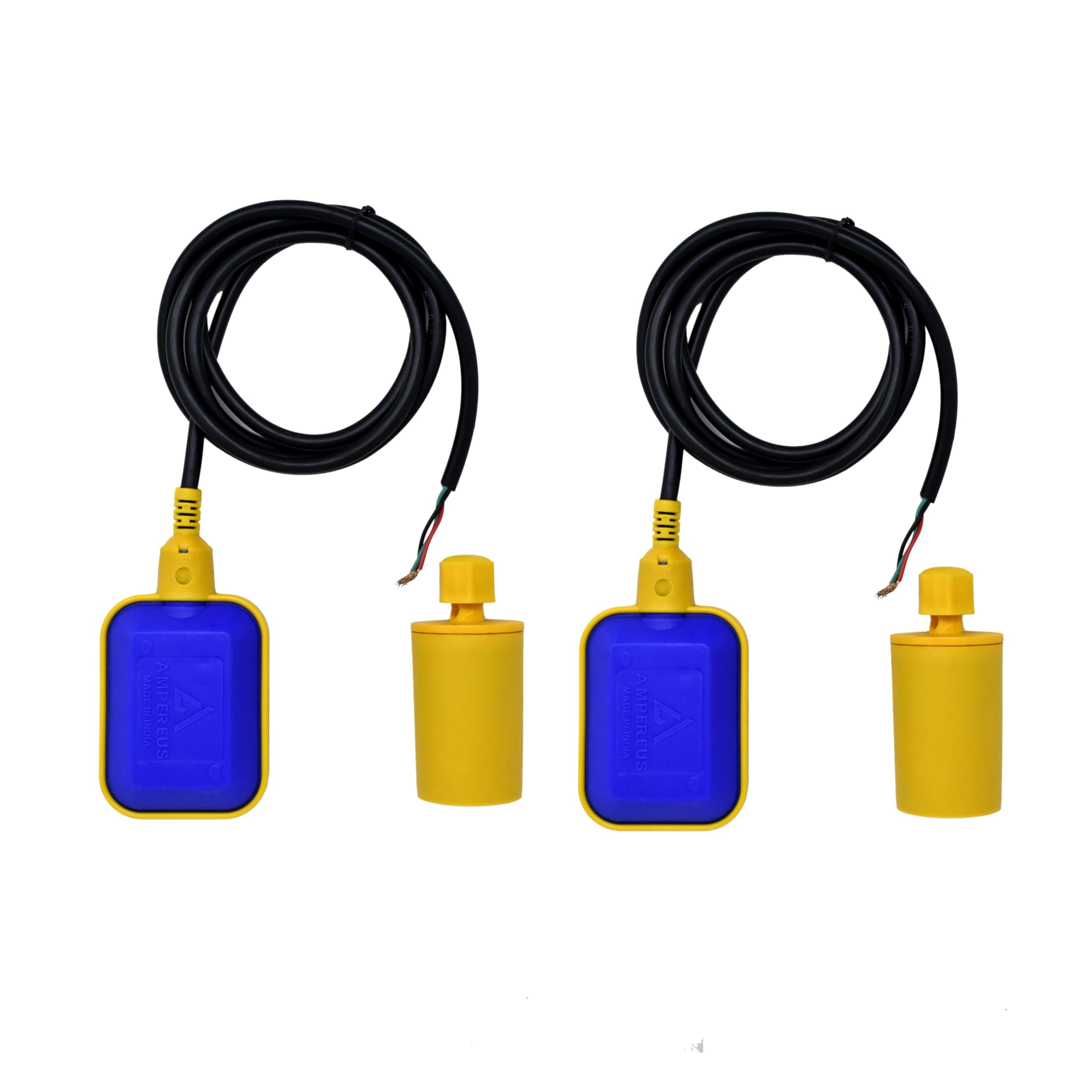 AMPEREUS® Automatic Water Level Controller with Float Switch for Water Tank | Fully Automatic Motor On/Off System | Auto Cut Off Sensor Control with 2 Meter Wire (Pack 2)