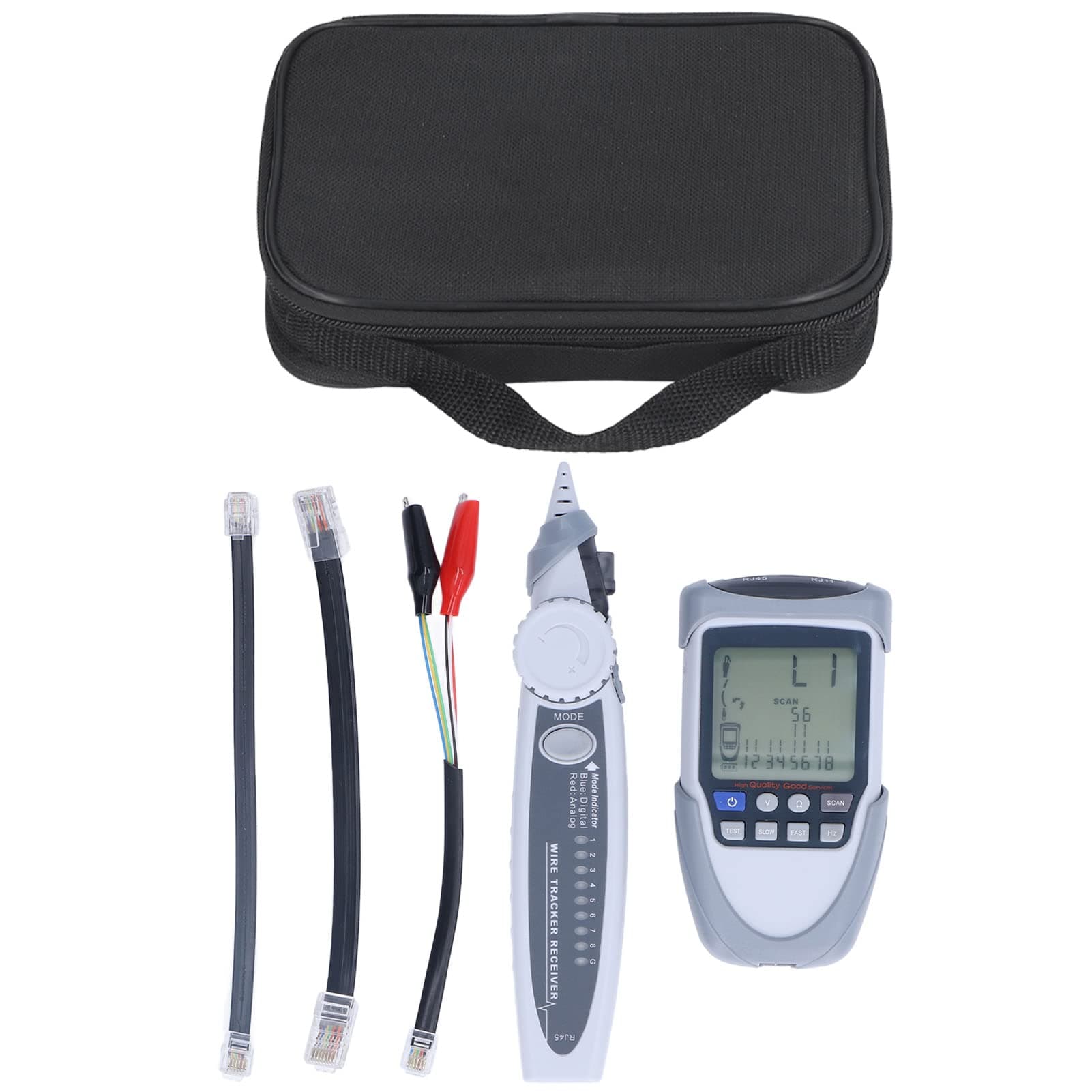 Cable Tester LCD Line Finder Wire Tracking POE Voltage Polarity Check Long Distance Underground Telephone Line Finder Tester