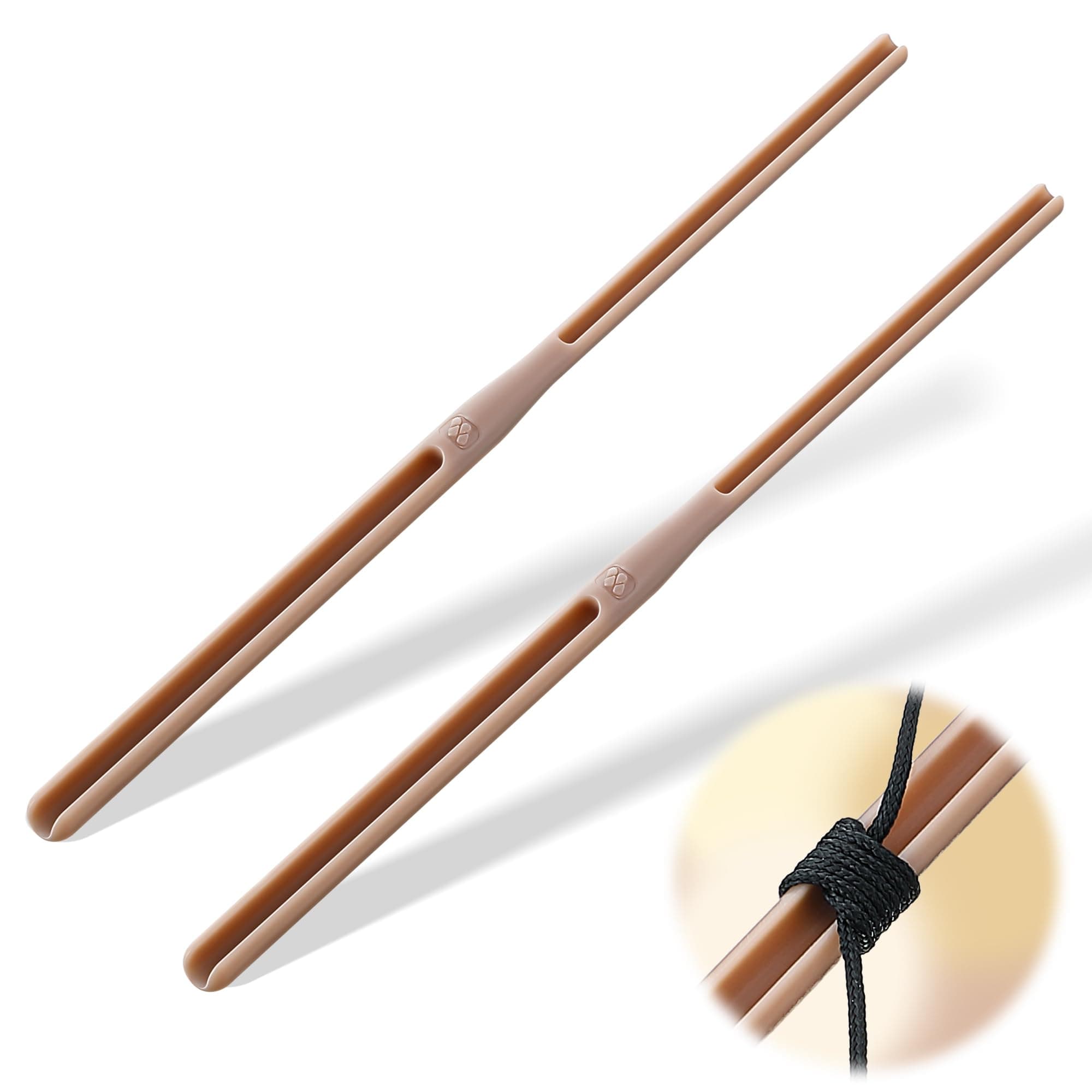 Dunkive 2 Pack Rosary Cord Knotting Tool, #7#9 and #36 Dual Head Twine Knotting Tool, Rosary Making Supplies, Beads Tying Kit, Beading Cord Kit for Jewelry, Fishing Hook, Bracelet(Brown)