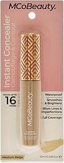 MCoBeauty Instant Camouflage And Contour Concealer, Creamy, Full Coverage, Waterproof, Long-Wear, Medium Beige, 0.3 Oz