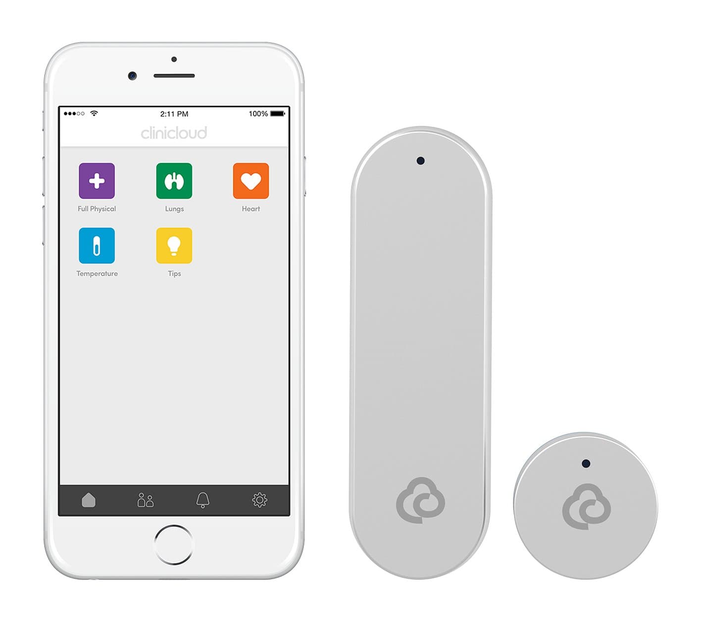 Non-Contact Thermometer + Connected Stethoscope (Works with iOS and Android), Comes with Carry case