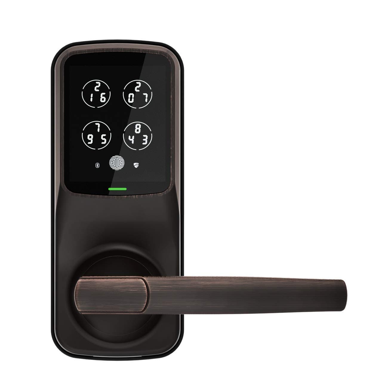 Lockly Keyless Entry Latch Door Bluetooth Smart Lock (PGD628) | LED Touchscreen Panel | Discrete Secure PIN Code | iOS Android Compatible | Auto Lock | Battery Backu