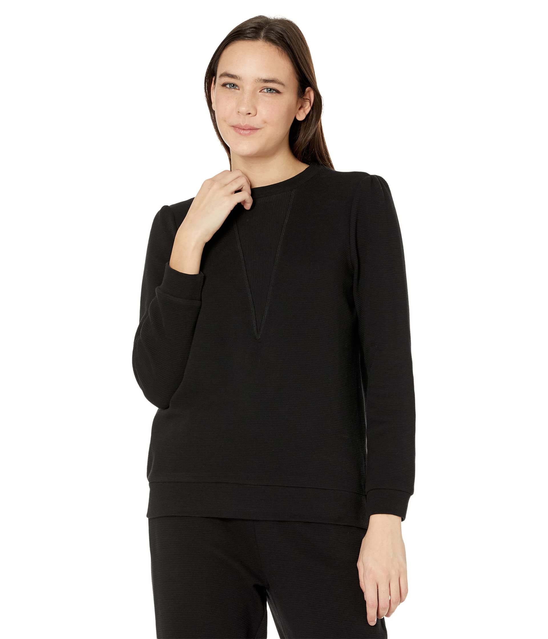 HALSTONH Halston Long Sleeve Crew Neck V Panel Sweatshirt