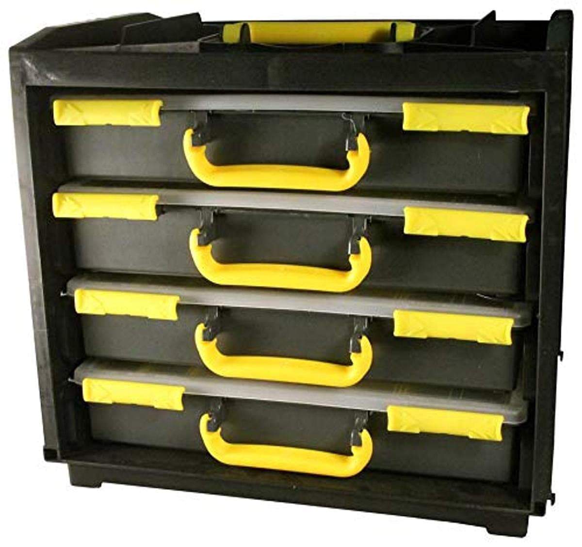 D01933 Assortment Storage Case Set – 4‑Piece System with Removable Inserts, Impact‑Resistant Plastic