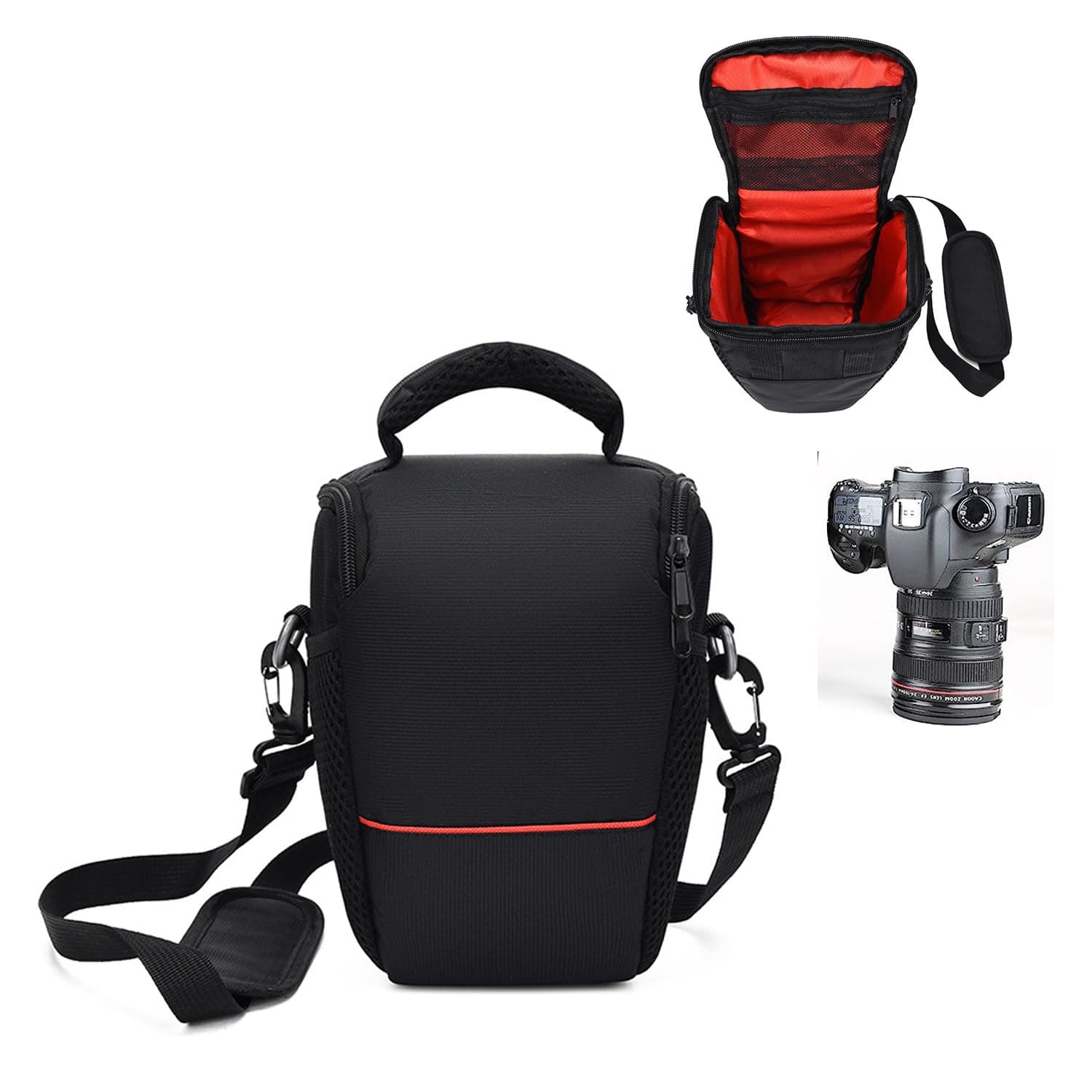 AOKLEY NUJOOM Camera Pouch Case Protective Pouch DSLR SLR Camera Bag with Neoprene Protection Compatible for Nikon, Canon, Olympus, Panasonic, Pentax, Samsung, Sony and Others More