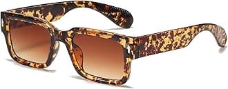 Square Frame Sunglasses for Women Men Trendy Chunky Rectangle Sun Glasses Black Shades UV400 Protection