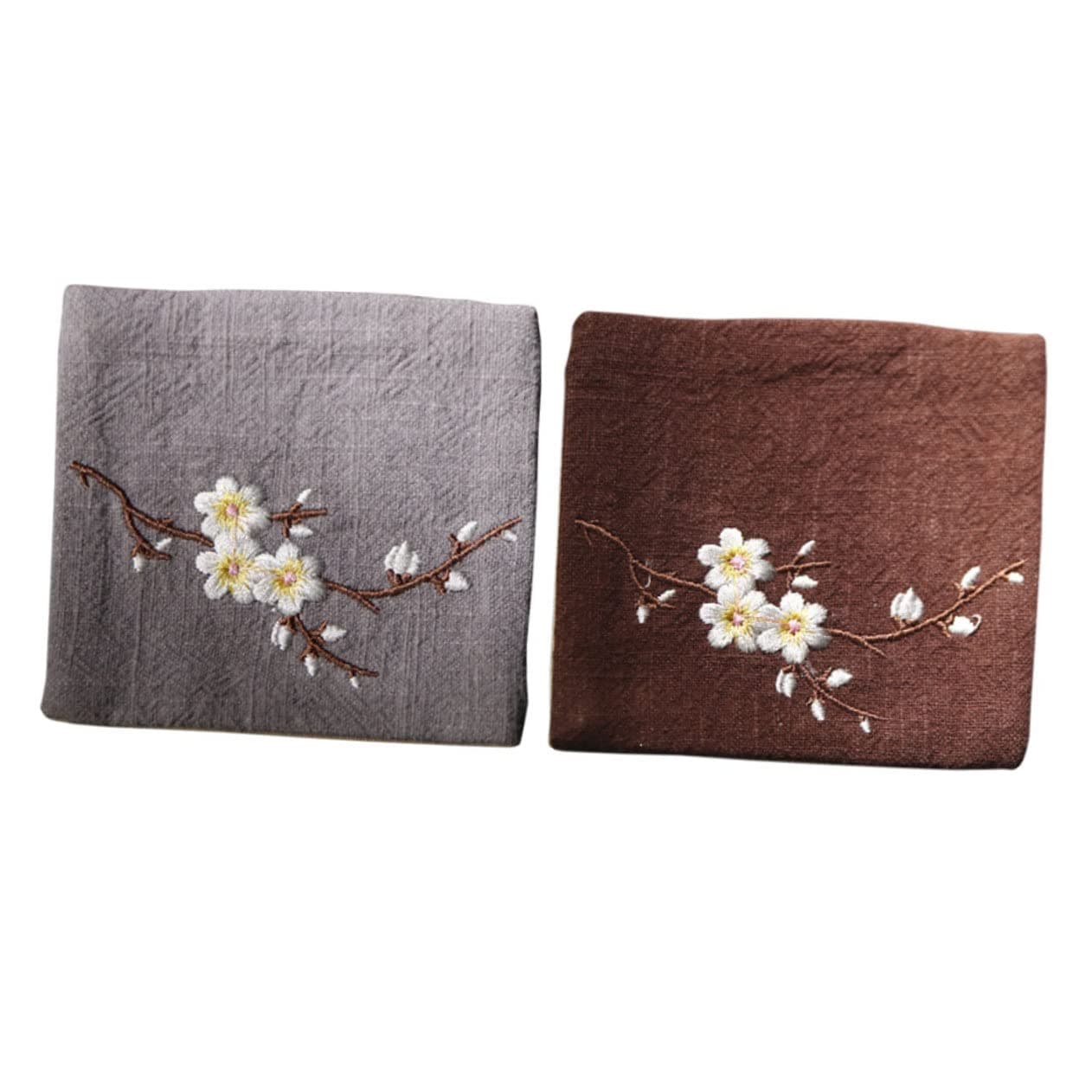 2 Pcs Boho Embroidery Teacup Coasters Random Color Cup Holder Coasters for Tea Ceremony Accessories Vintage Decorative Mats for Home Tabletop Decor