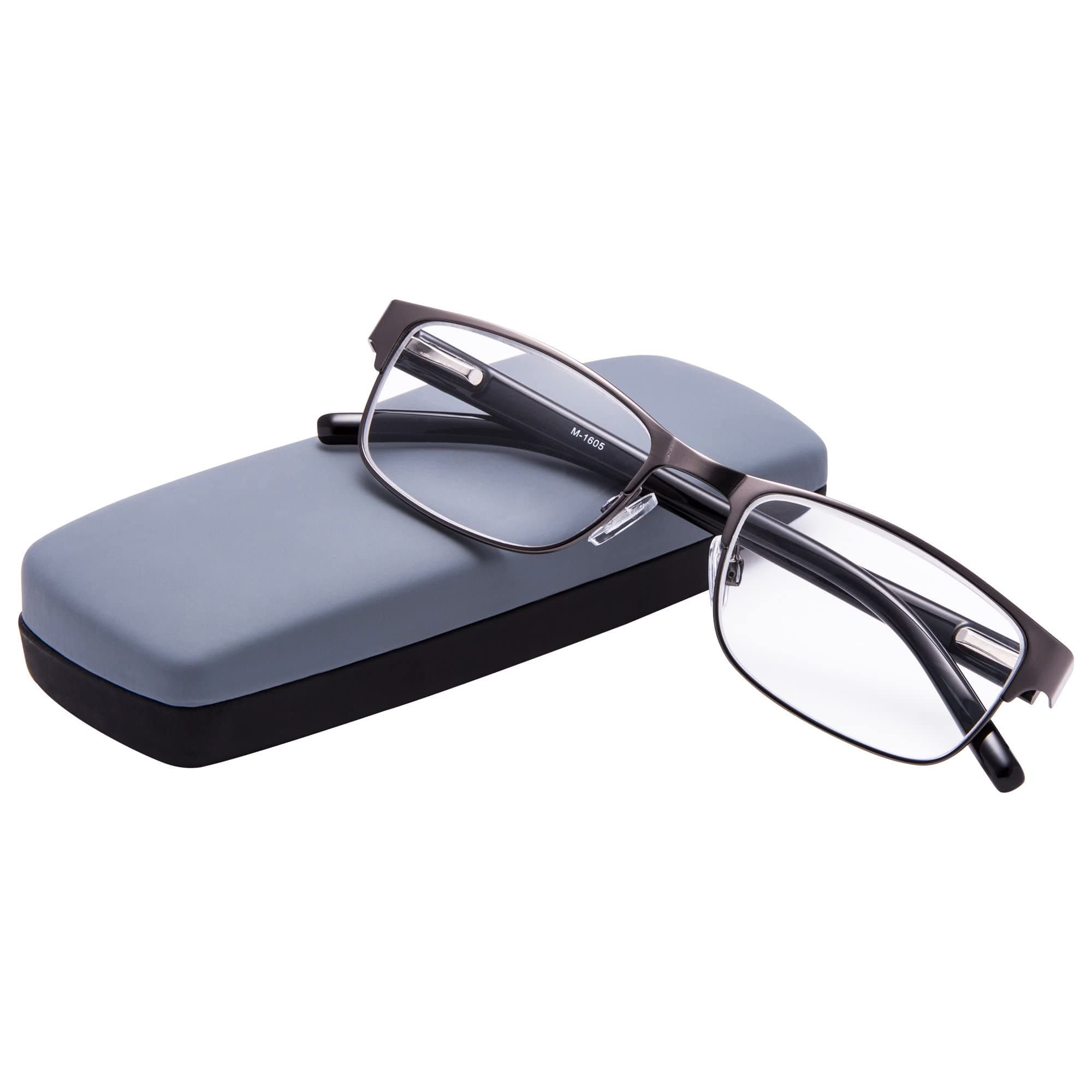 Readers Metal Deluxe Rectangular Reading Glasses for Men 1.50
