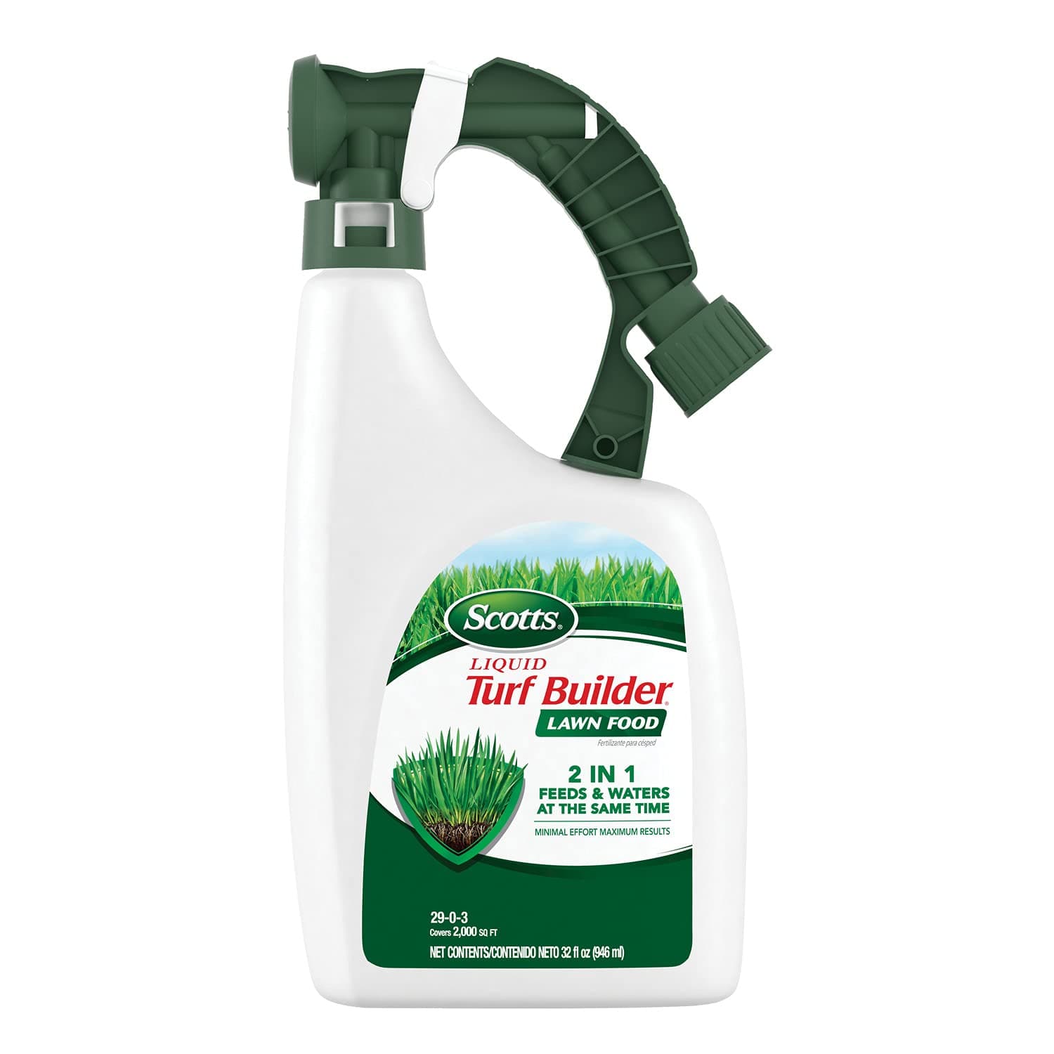 Liquid Turf Builder Lawn Fertilizer for All Grass Types, Feeds and Waters Lawn at Same Time, 32 fl. oz.