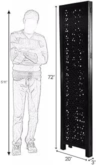 Wooden Room Partition/Screen/Room Divider/Room Separator Traditional Handicrafts 6Ft (Dark Brown) (4 Panel) (5 Panel)