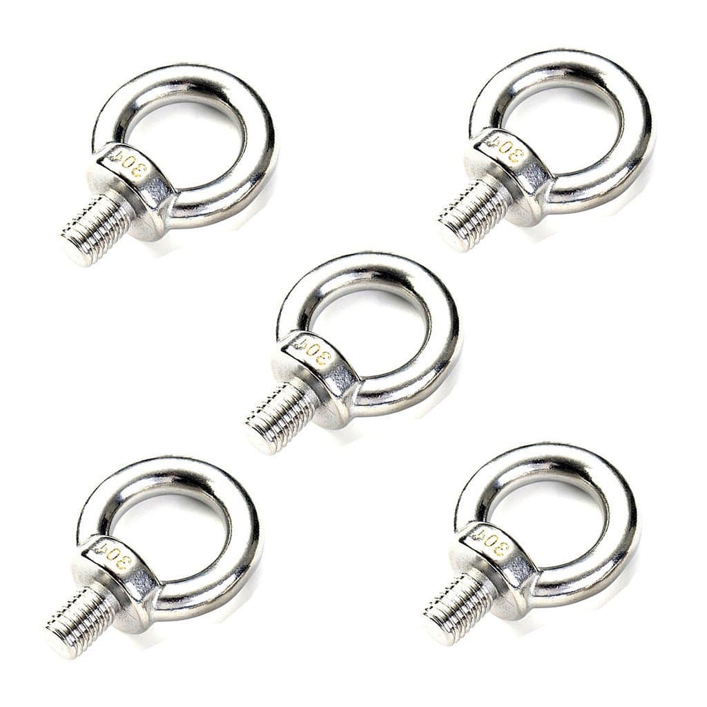 SamIdea(TM) 5-Pack M8 Stainless Steel Shoulder Lifting Eye Bolt Ring with Male Thread
