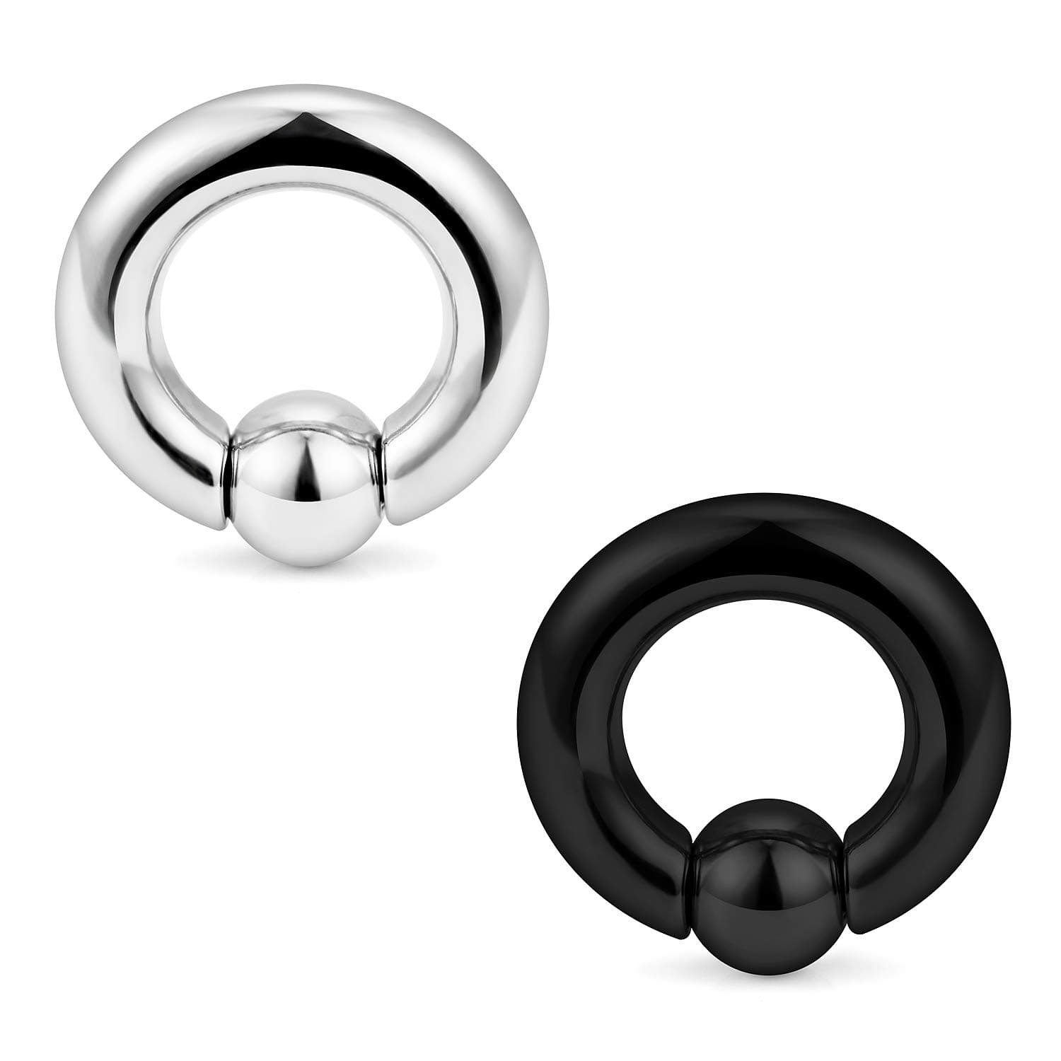 2PCS PA Ring Internally Threaded Captive Bead Rings Spring Action CBR Monster Screwball Rings 316L Surgical Steel Pierced Body Jewelry 2G 4G 6G 8G