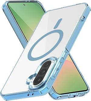 for Samsung Galaxy A37 /Galaxy A36 / A56 Case Hard [Compatible with Magsafe ] Yellowing Resistant Magnetic Cover Clear para 6.7 inch Rugged Best Phone Cases Light Blue