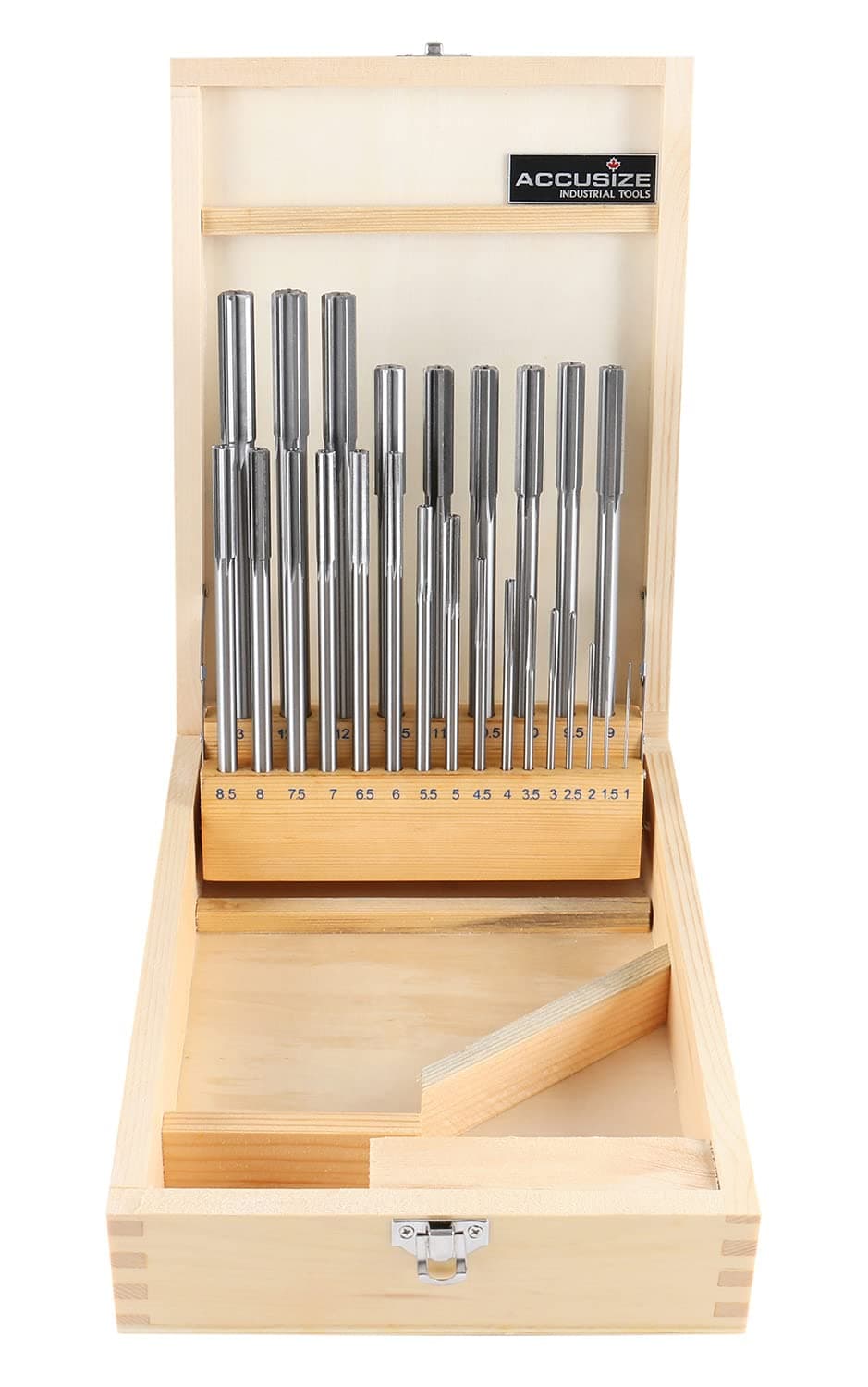 1-13 mm by 0.5 mm High-speed Steel Chucking Reamer Set in a Fitted Case, Set of 25 Pieces, 5500-SB00