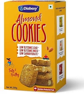 Diabexy Almond Cookies for Sugar Control | Diabetic Sugar Free Cookies| No Maida | High Protein Biscuits | Healthy Sugar free Snacks for Diabetics- 200g
