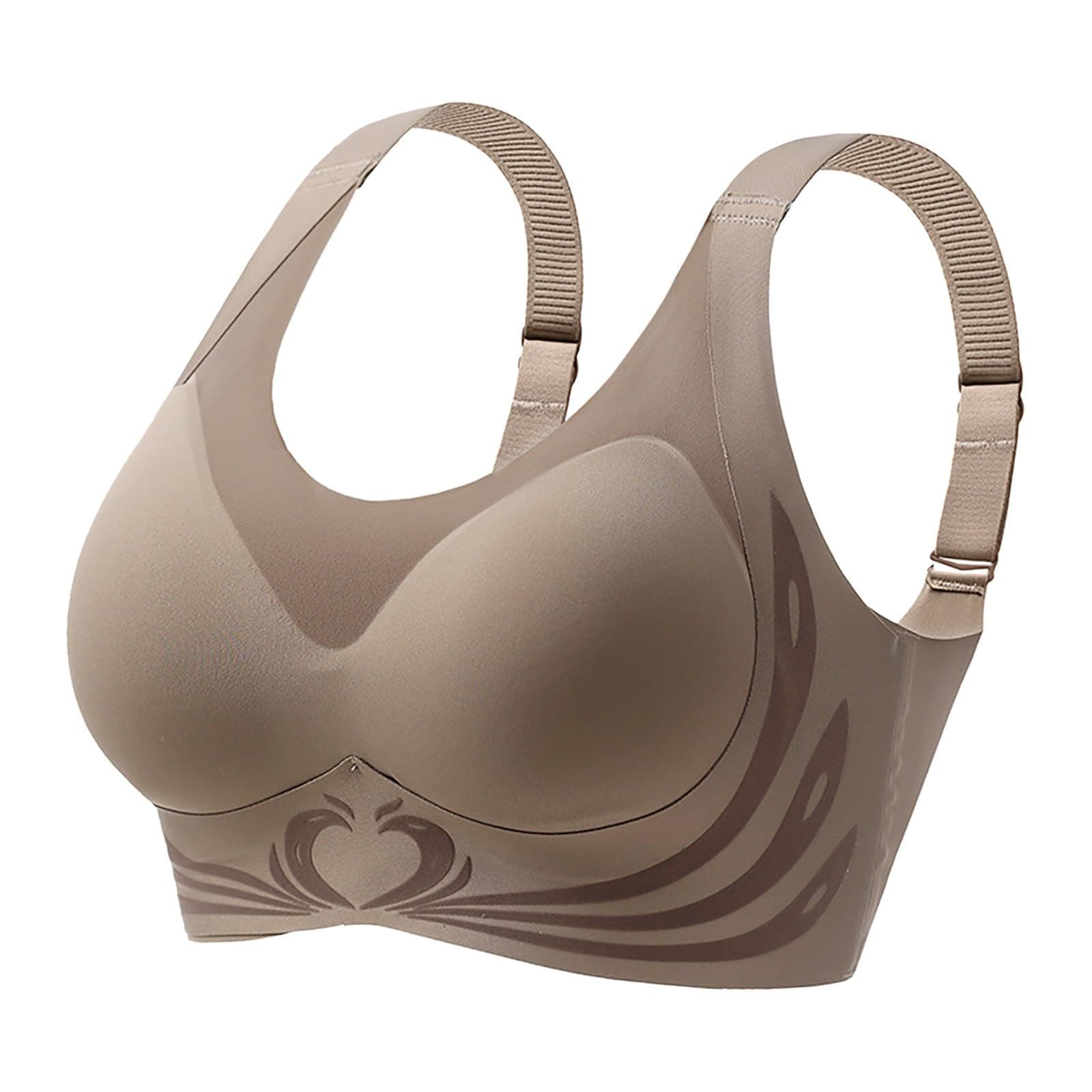 Womens Push Up Support Plus Size Ladies Non Wired Bra T Shirt Bra Comfort Seamless Workout