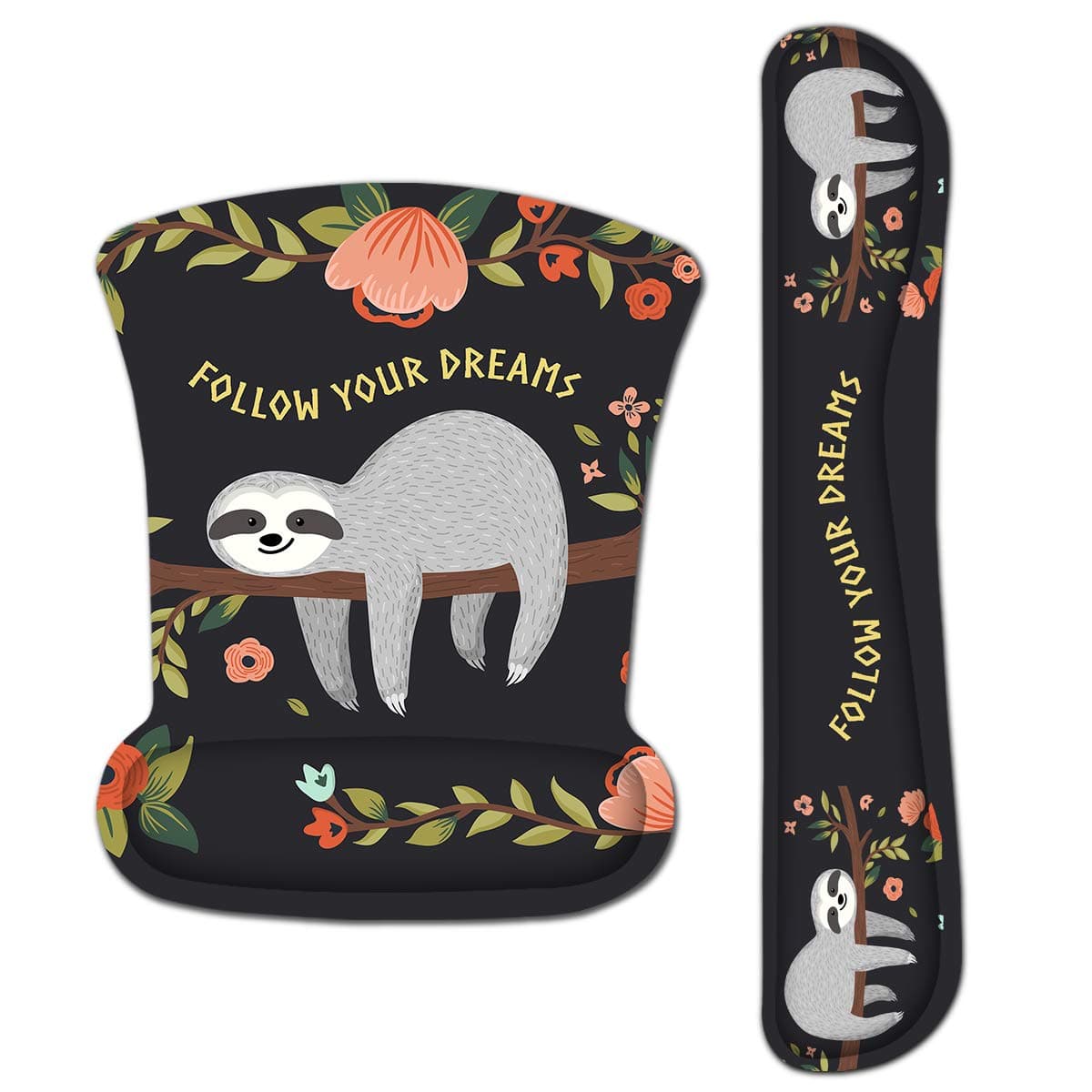 ToLuLu Keyboard Wrist Rest Mouse Pad Support, Gel Ergonomic Mouse Pads for Computer Laptop PC, Comfortable Durable Mousepad Keyboard Wrist Rests for Easy Typing Pain Relief, Cute Sloth