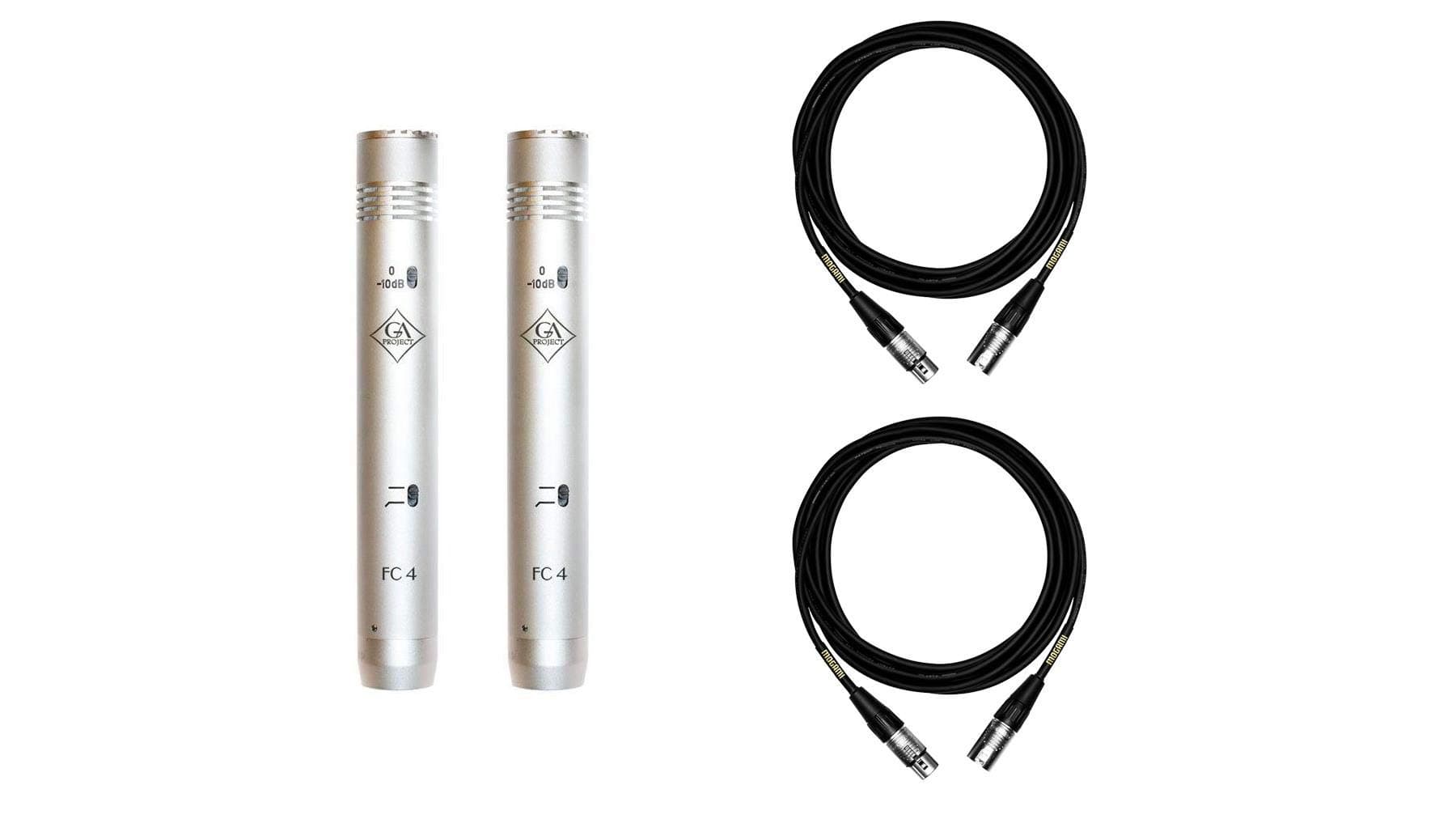 Golden Age ProjectFC4 Stereo Pair Bundle with 2 Premium Mogami 15-foot XLR Cables (3 Items)