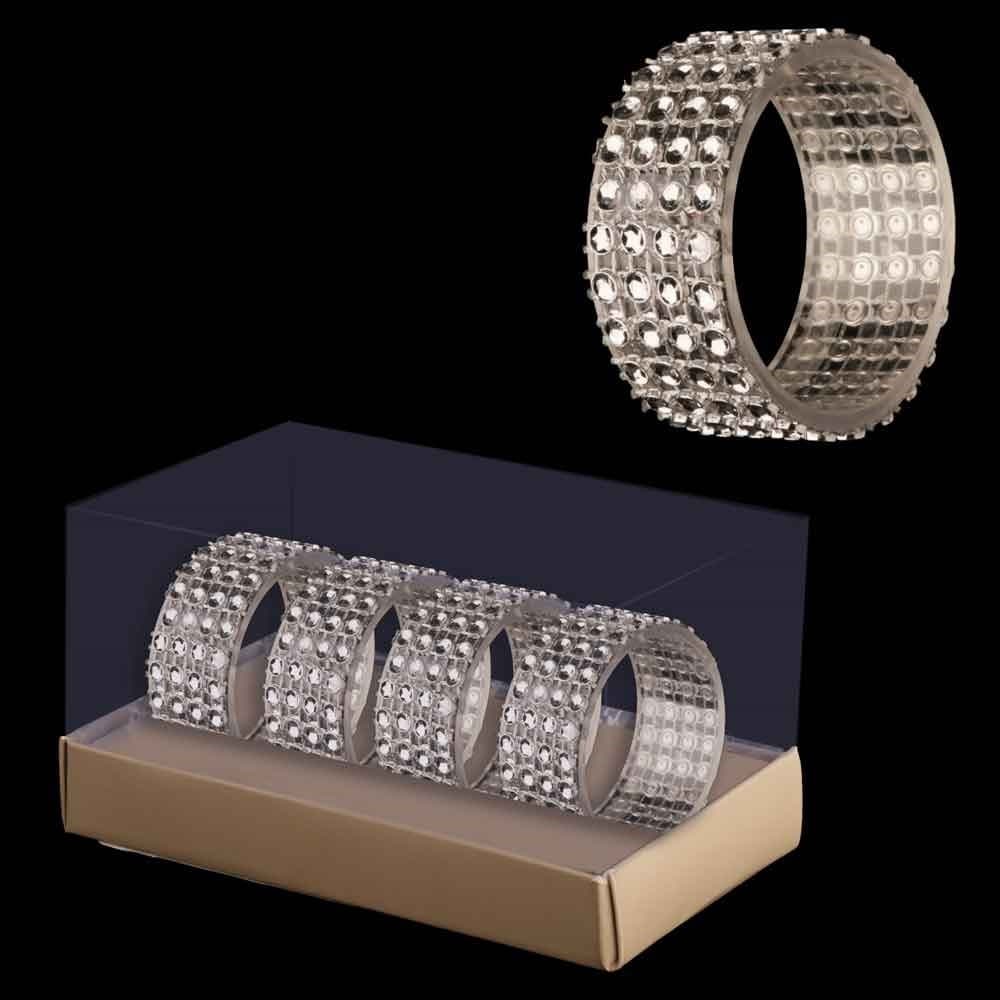 4 Diamante Napkin Rings