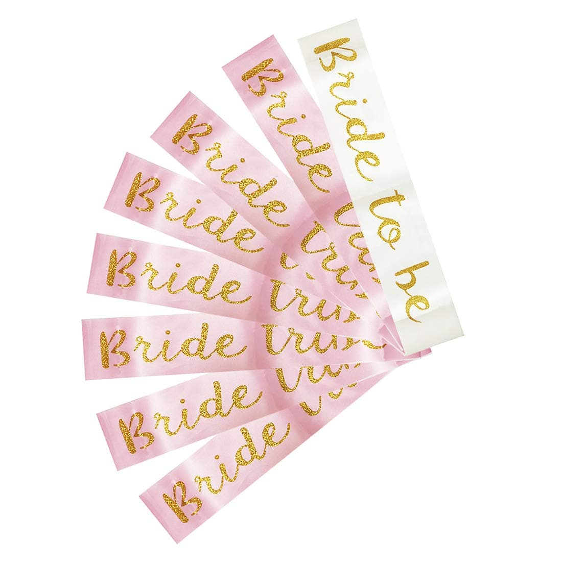 10pc Hen Party Sash Set - 9 Bride Tribe Sashes, 1 Bride to Be Sash, Hen Do Night Out Sashes