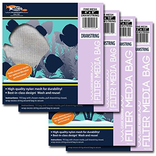 WECOClassic Filter Media Bags Fine Mesh Drawstring, 8" X 12"
