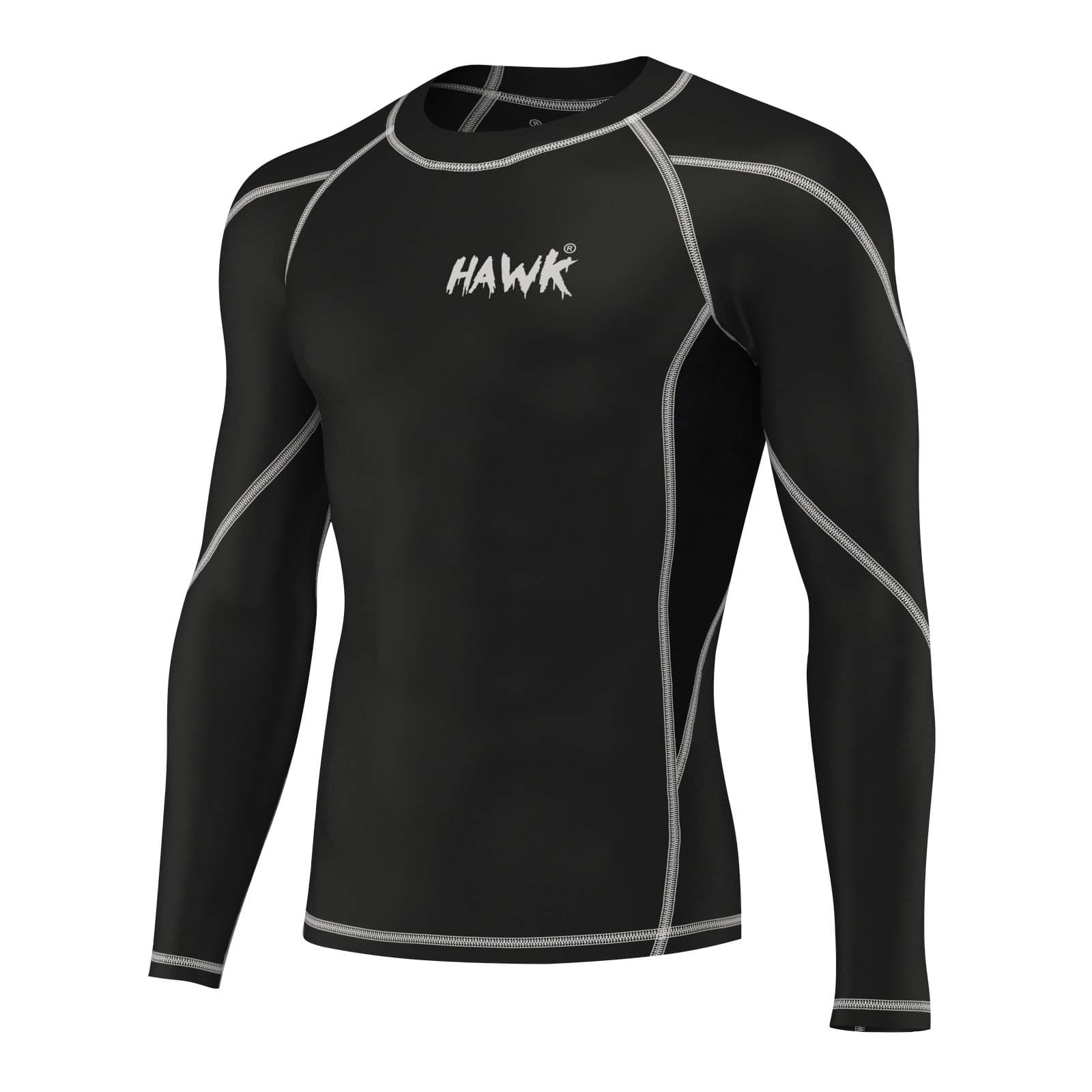 Mens Compression Shirts Base Layer Athletic Gym MMA BJJ Rash Guard No Gi Full Long Sleeve Rashguard Shirt for Men