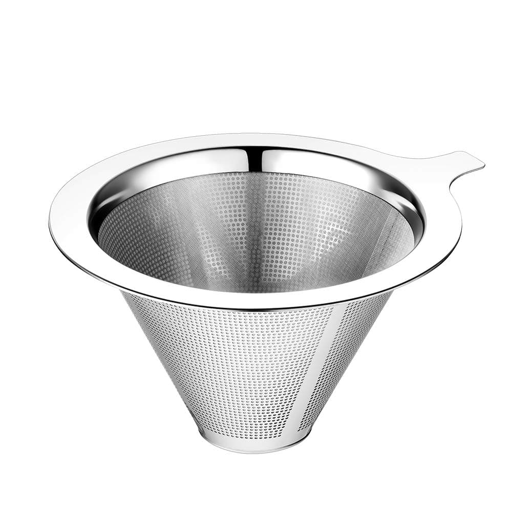 Upgraded Pour Over Coffee Filter, Coffee Dripper, Paperless Mess Stainless Steel Coffee Filter, Maker One to Two Cup Coffee, Easy to Use and Clean (1-2Cups)