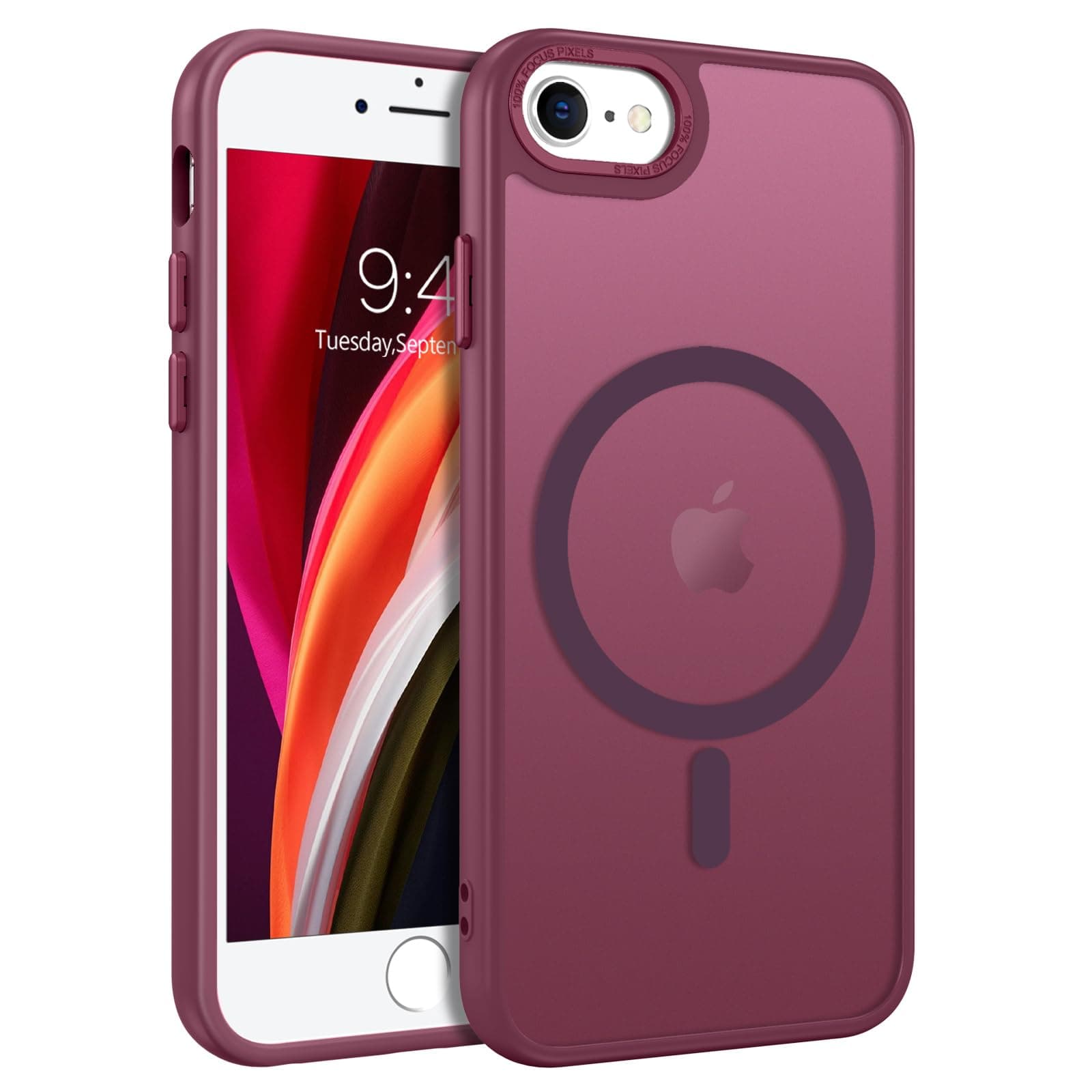 BENTOBEN iPhone 7/8/SE 3/2 (2020/2022) Case Magnetic [Compatible with MagSafe], Translucent Matte Back Anti-yellow Slim Soft TPU Shockproof Women Men Protective Phone Cover for iPhone 7/8/SE, Red