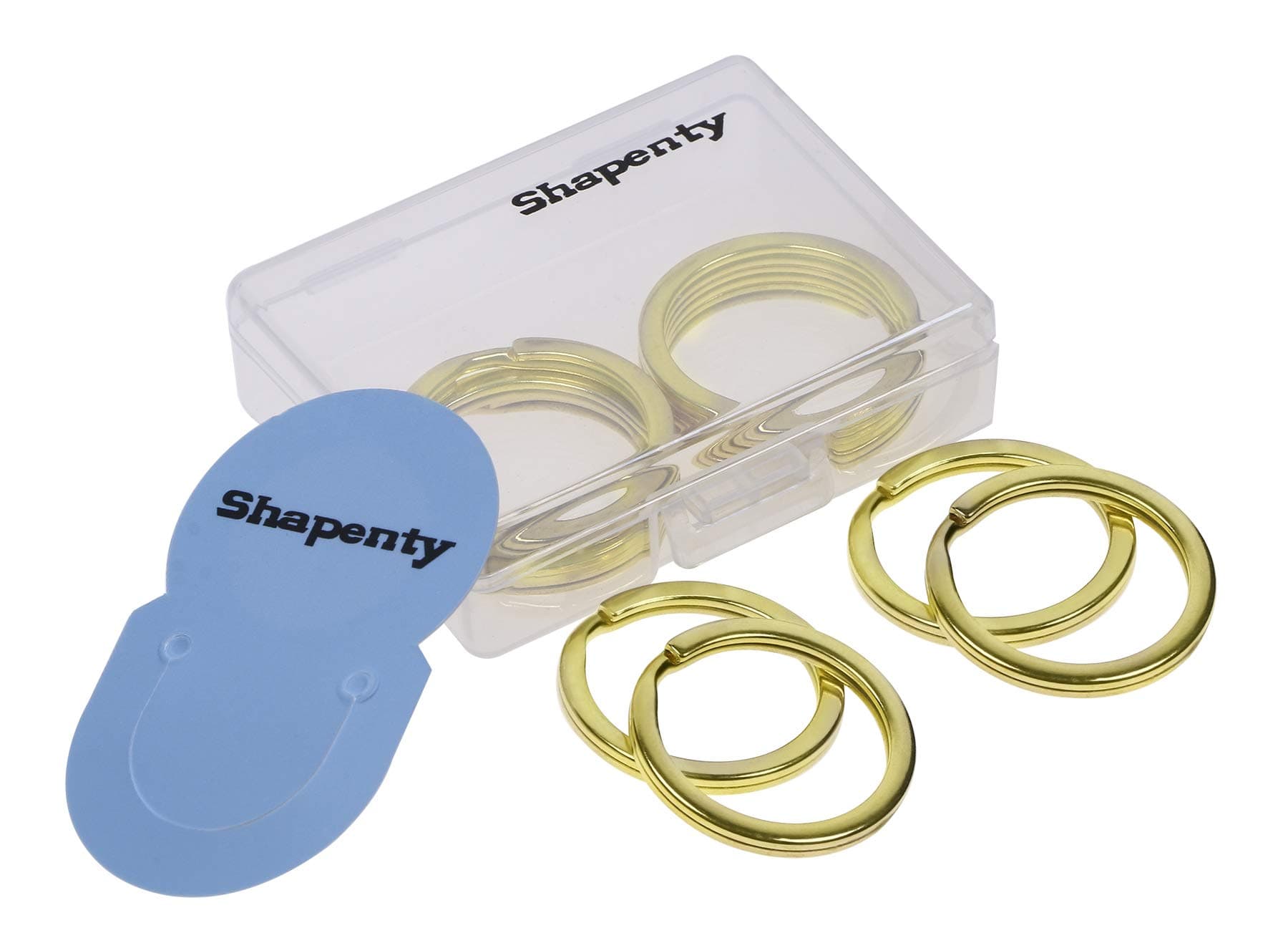 Shapenty 25mm/1Inch Metal Flat Split Key Ring Chain Connector Clip Small Keychain Part Accessories Holder for Home Office Car Keys Dog Tags Label Attachment, Lanyards, Bracelet and Craft, Gold, 10PCS