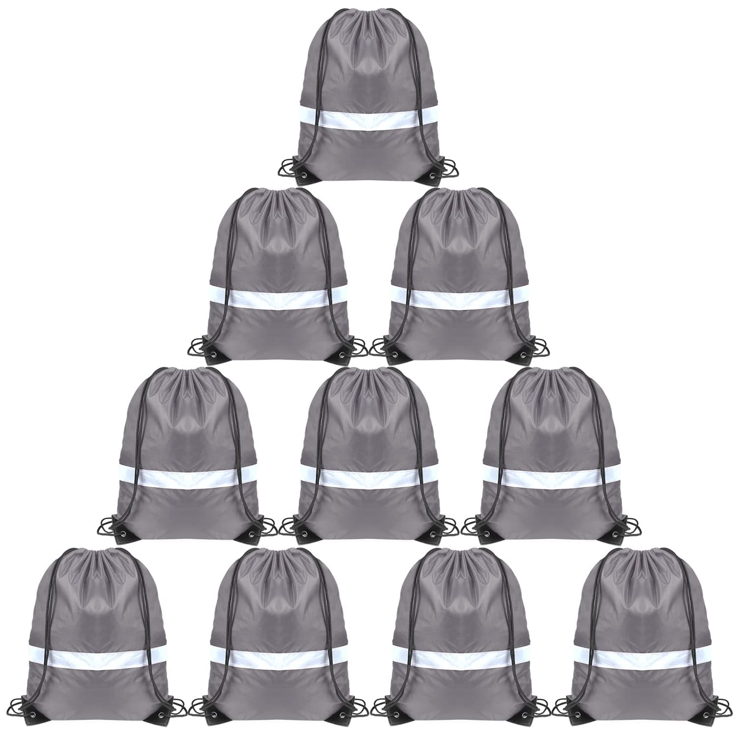 GoodtoU Drawstring Backpack Bags Reflective Bags Cinch Sack Backpack Bulk Gym Bag String Bag Backpack 10 Pcs