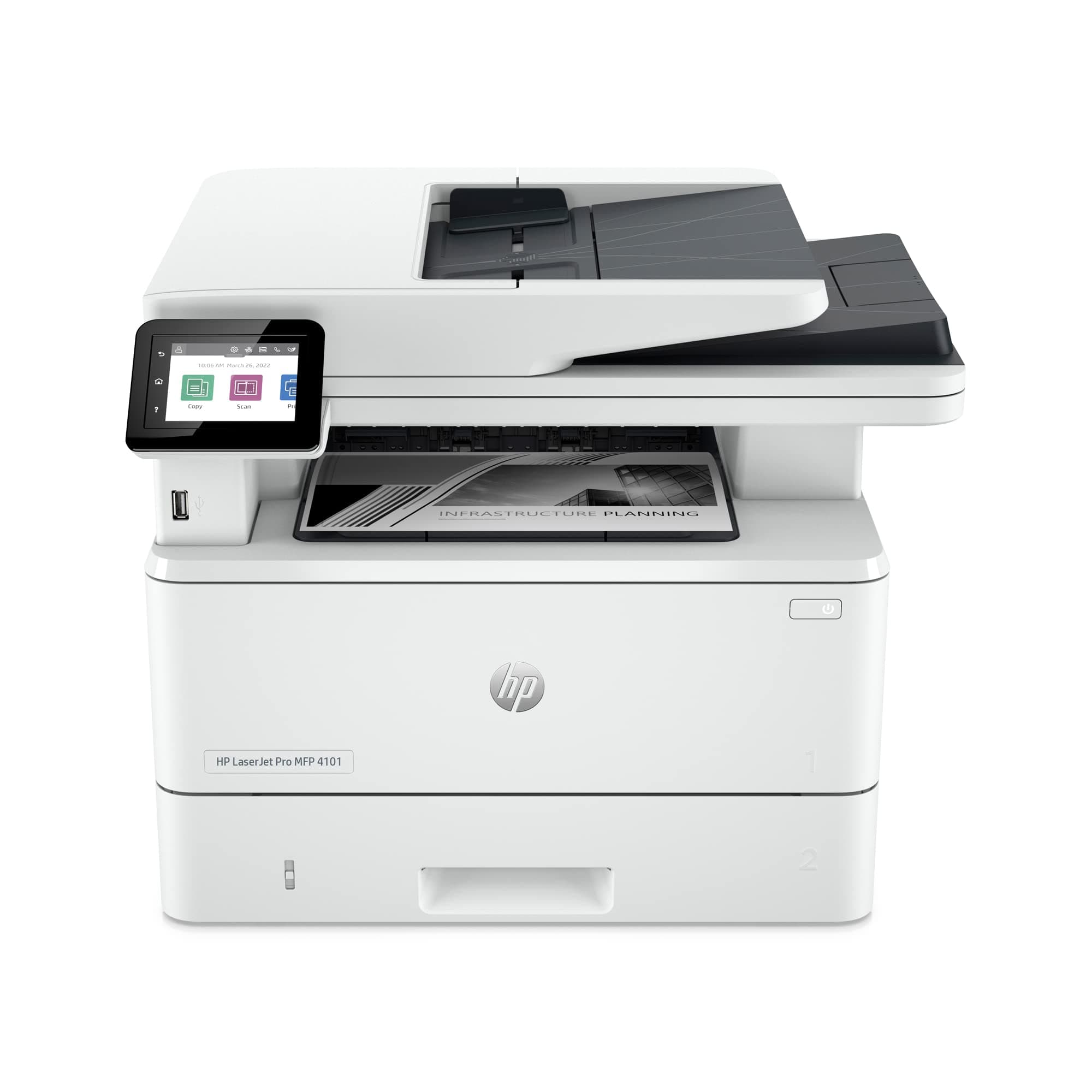HP LaserJet Pro MFP 4101fdw Wireless Black & White Printer with Fax (Renewed)