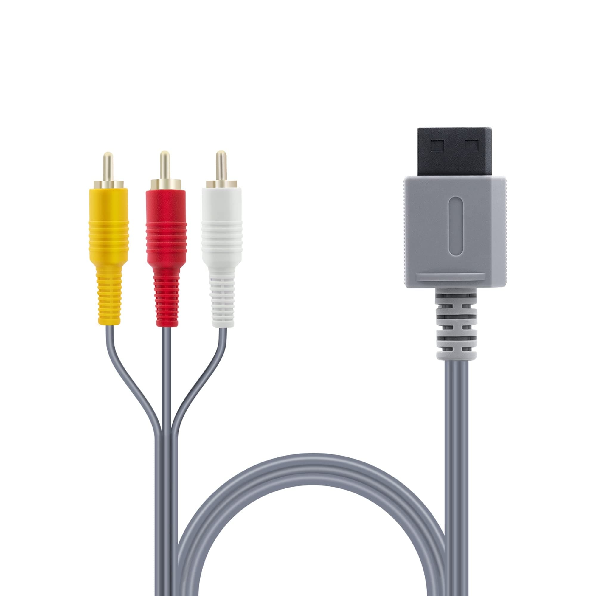Mcbazel Wii AV Cable, Gold-Plated 3 RCA Interface, 6FT/1.8M, Compatible with Wii, Wii U & TV Systems
