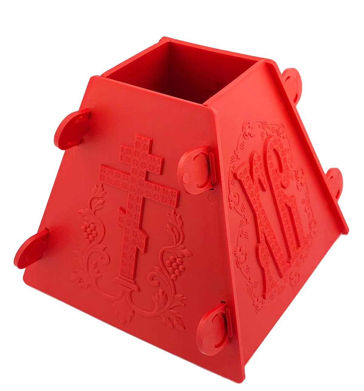 Red Russian Pascha Easter Xb Plastic Cheese Mold by Russia
