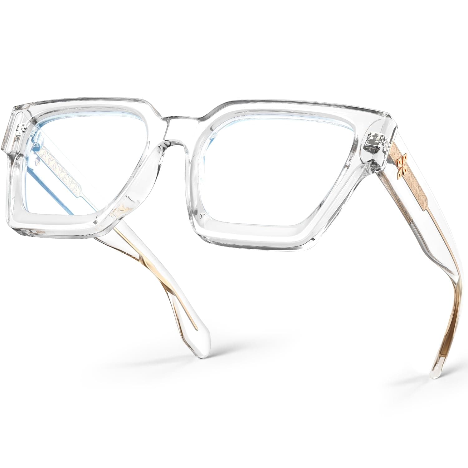 VISOONE Blue Light Blocking Glasses with TR90 Rectangle Frame and Chic Preppy Look for Women Men RIVER