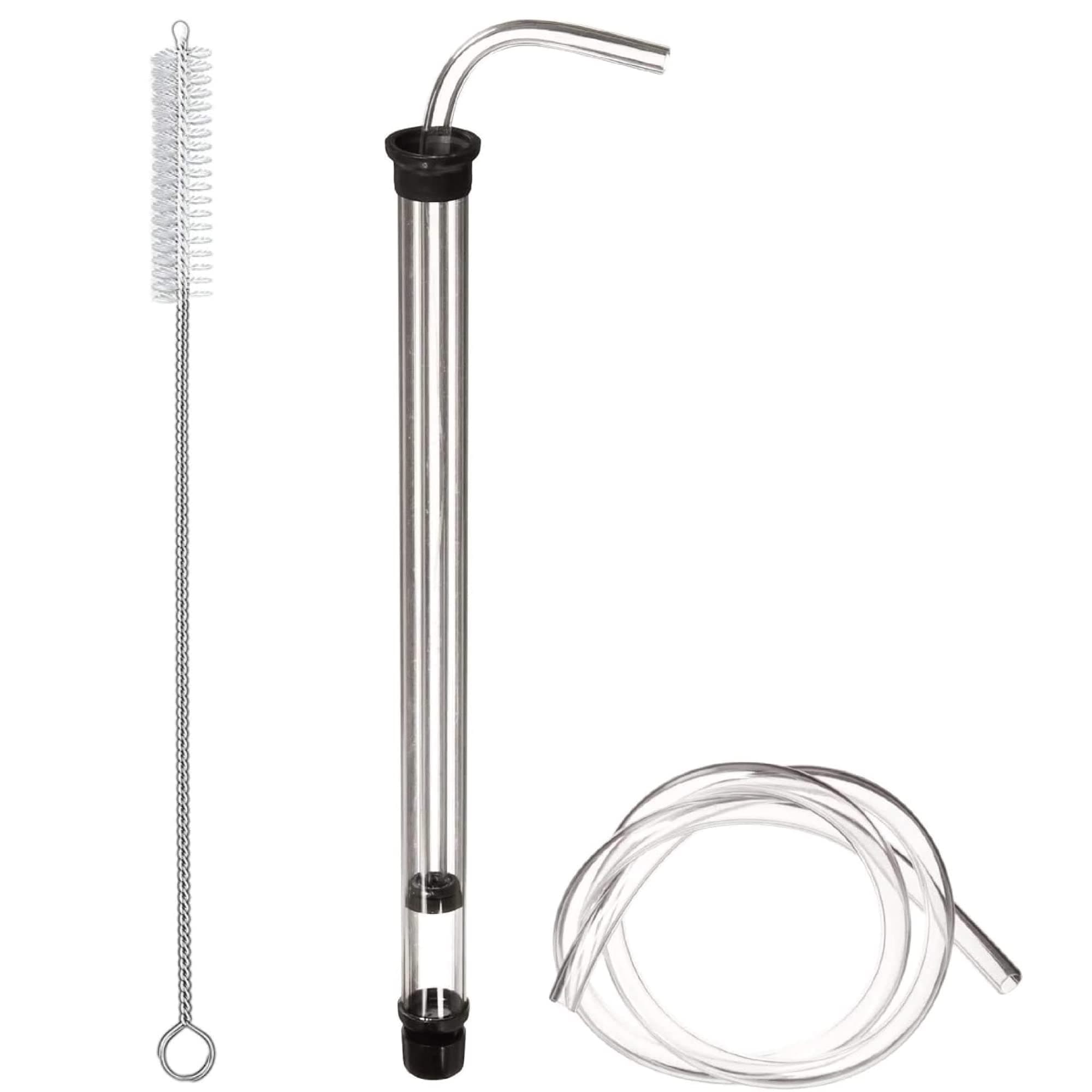 Fermtech Bottling Auto Siphon with Brush, 15" Long Mini Auto-Siphon for 1 Gallon Jugs with 3 feet Tubing and 18" Brush.