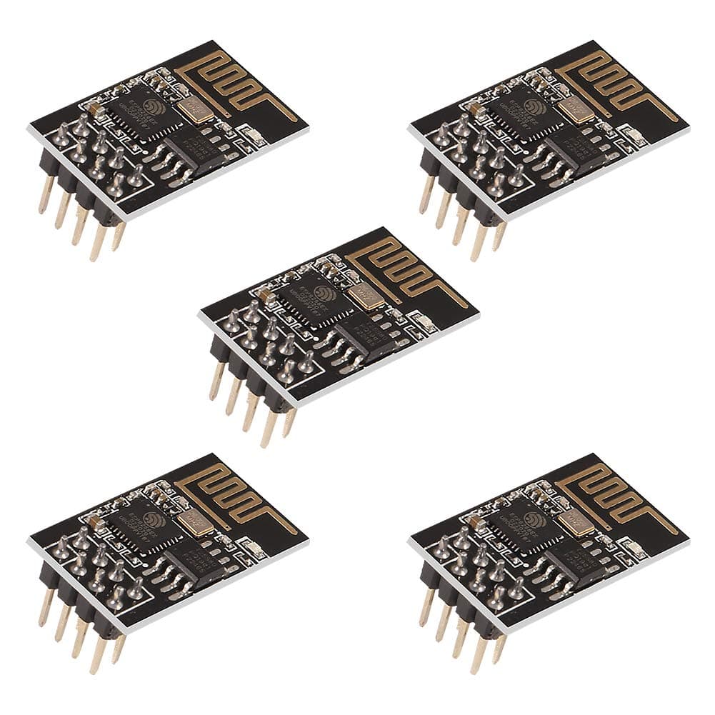AITRIP 5PCS ESP8266 ESP-01S WiFi Serial Transceiver Module with 1MB Flash DIP-8 3-6V for Arduino (ESP-01S)