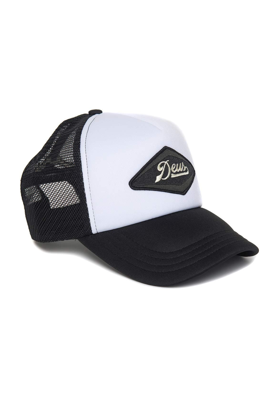 Deus Ex Machina Diamond Trucker Hat - Black/White