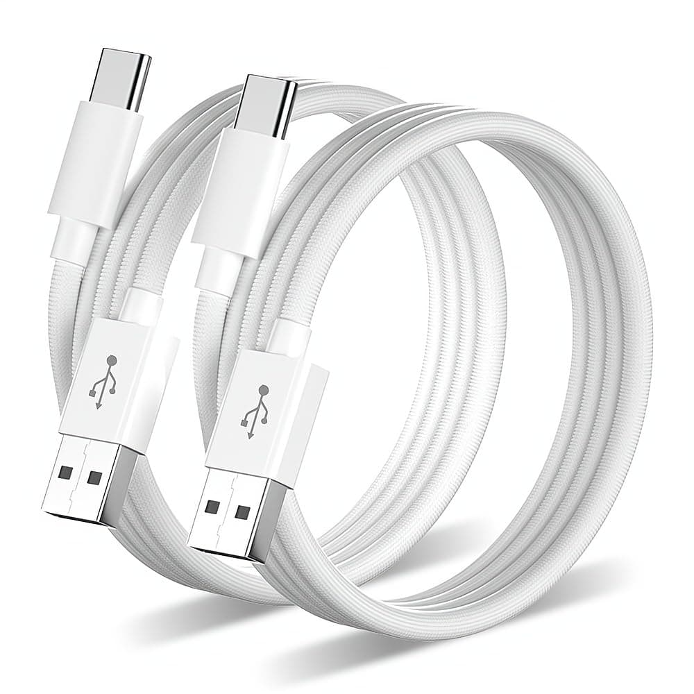 [6.6ft 2-Pack] iPhone 16 Pro Max CarPlay USB-C Cable MFi Certified Woven iPhone 16 Car Charger USB A to Type C Charge Cord Fast Charging for Apple iPhone 15 Pro Max/15Plus/16 Plus, iPad 10 (White)