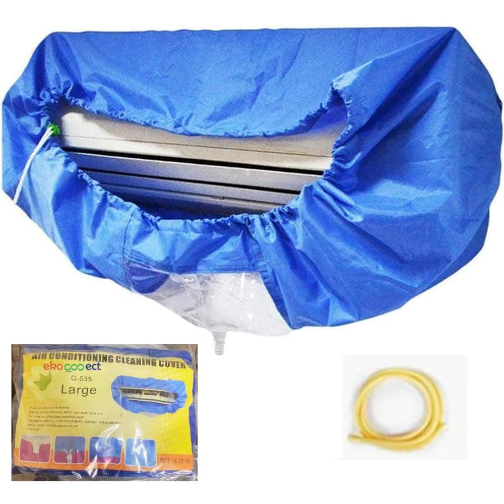 Ekoconect Split Air Conditioner Cleaning Cover, Dust Washing Waterproof Bag for Wall Mounted AC Service Bag Large Size 2P-3P with Hose (Split AC Cover)