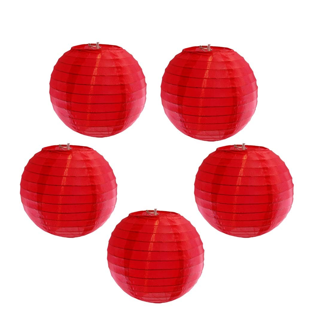 DECORGRAM Round Paper Lamps - 12" (RED, 5)