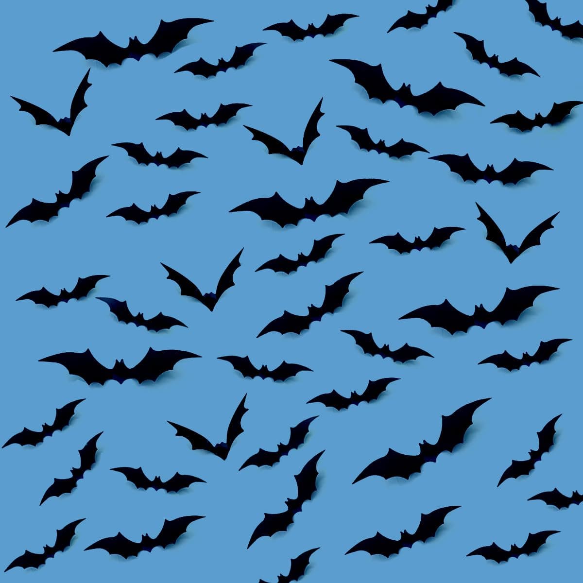 eoorau 120pcs Bat Halloween Wall Decorations,Black 3D Bats Removable Mural Wall Stickers for Halloween Party Home Room Bedroom DIY Decor