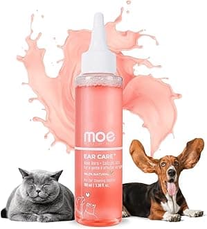 Moe Puppy Ear Care+ | Ear Cleaning Solution for Dogs and Cats | Prevents Infections, Soothes Itching, Removes Wax, Eliminates Ear Odour | Non-Irritating Dog Ear Cleanser | 100ml